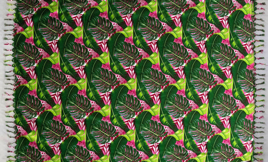 Split Leaf Banana Leaf Sarong with Fringes