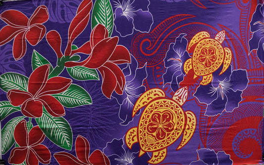Hibiscus Tiare Turtle Sarong
