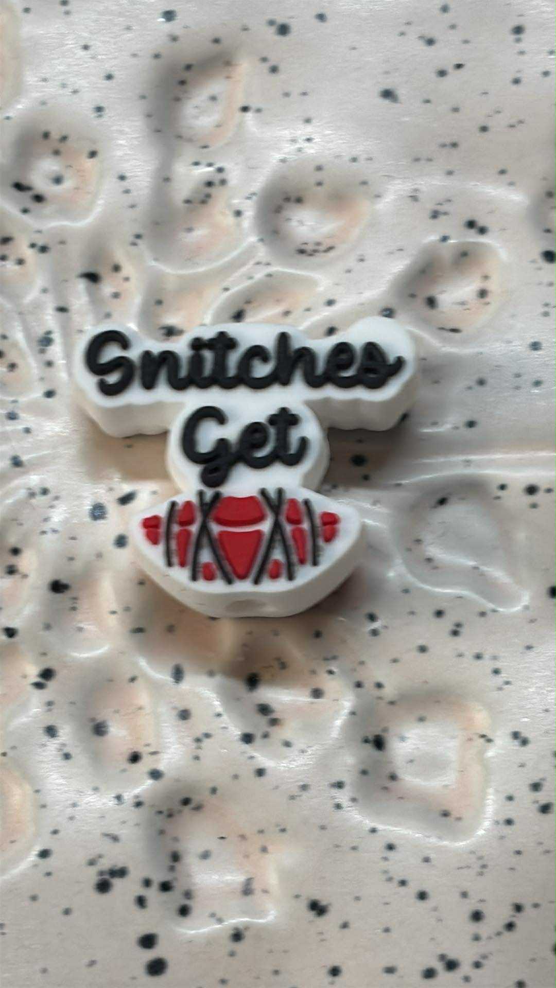 Saying - Snitches get Stitches Silicone Focal Exclusive 9008 - 5 Count