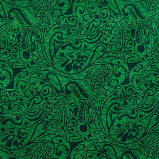 Polynesian Tribal Stems & Leaves All Over Design Cotton Light Barkcloth Fabric | Islands Fabric