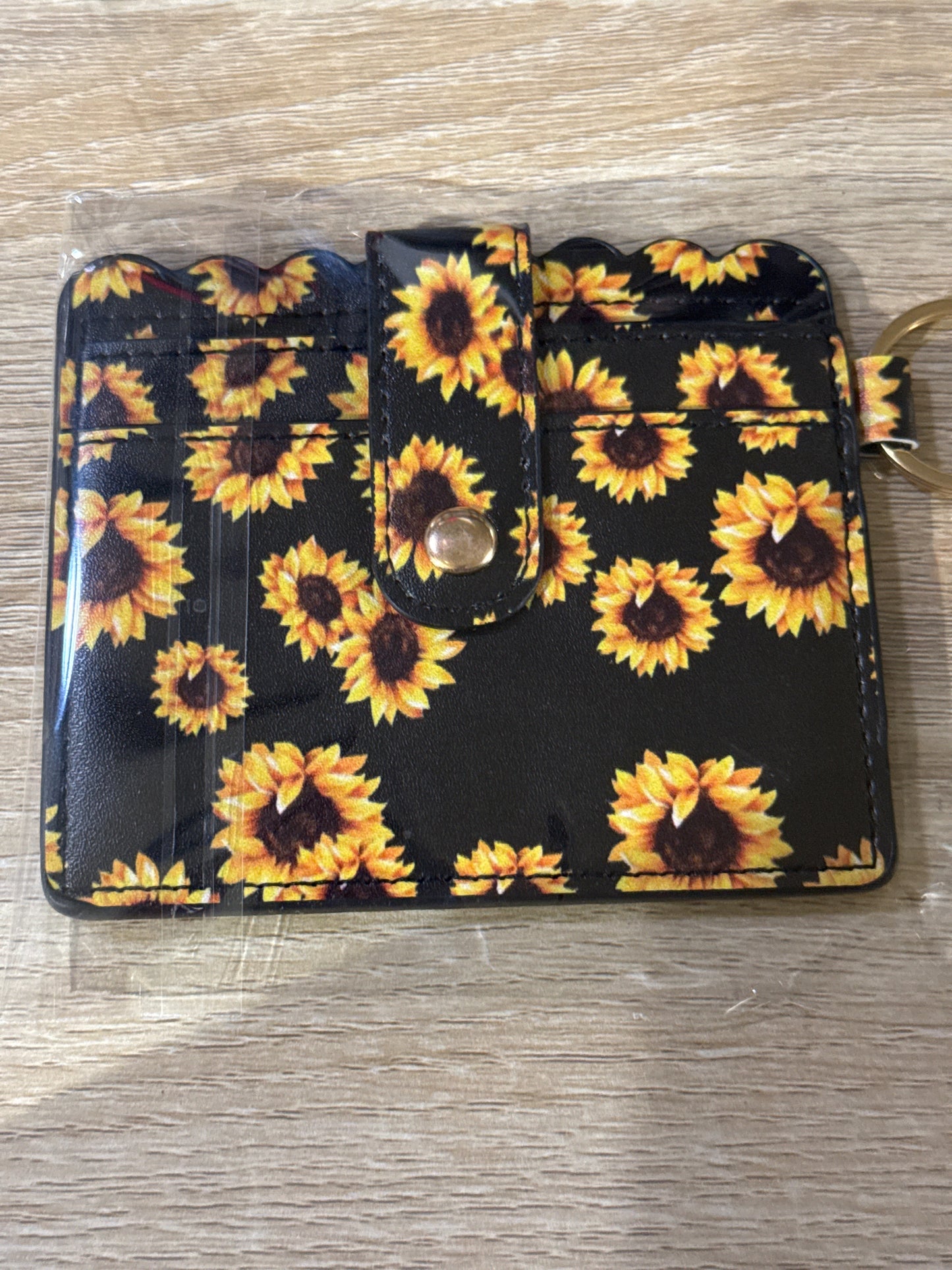 Card Wallet Sunflower w/Gold Hardware