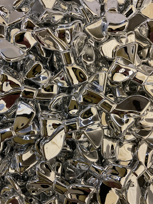 Plastic Silver Bow 32mm