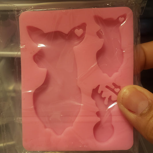 Mold - Deer Doe Family Keychain Mold M8