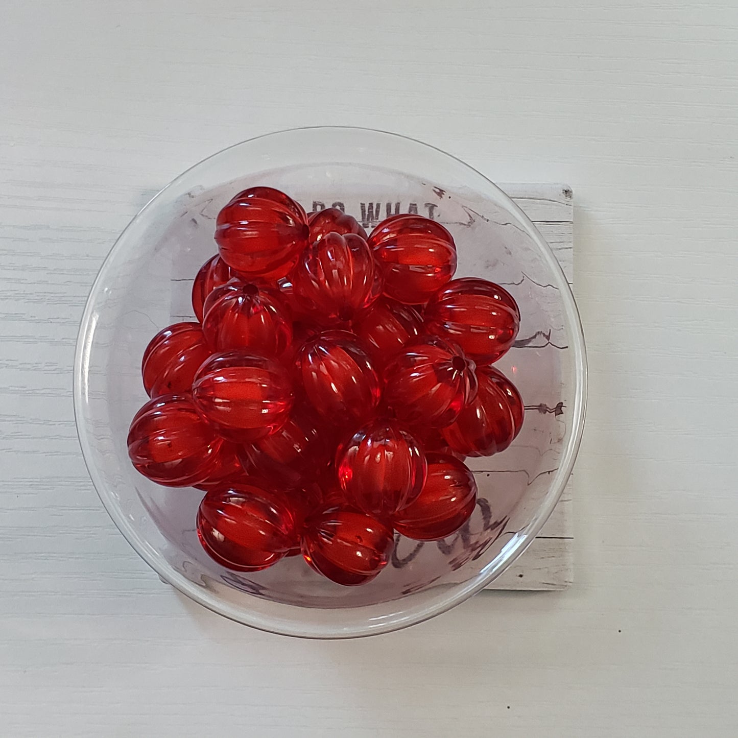 Acrylic 20mm Pumpkin Red Bead