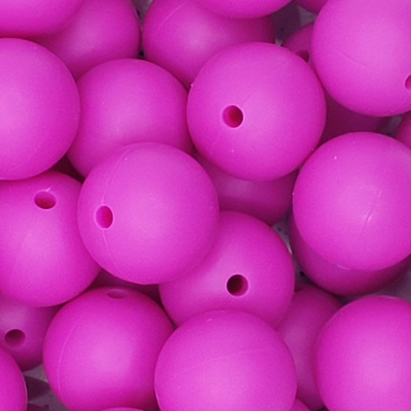15mm Solid Fuchsia Silicone Bead Z18 - 10 count