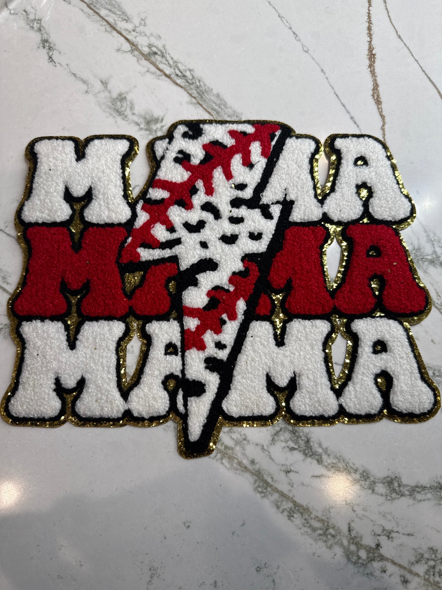 Baseball Mama Chenille Patch Large