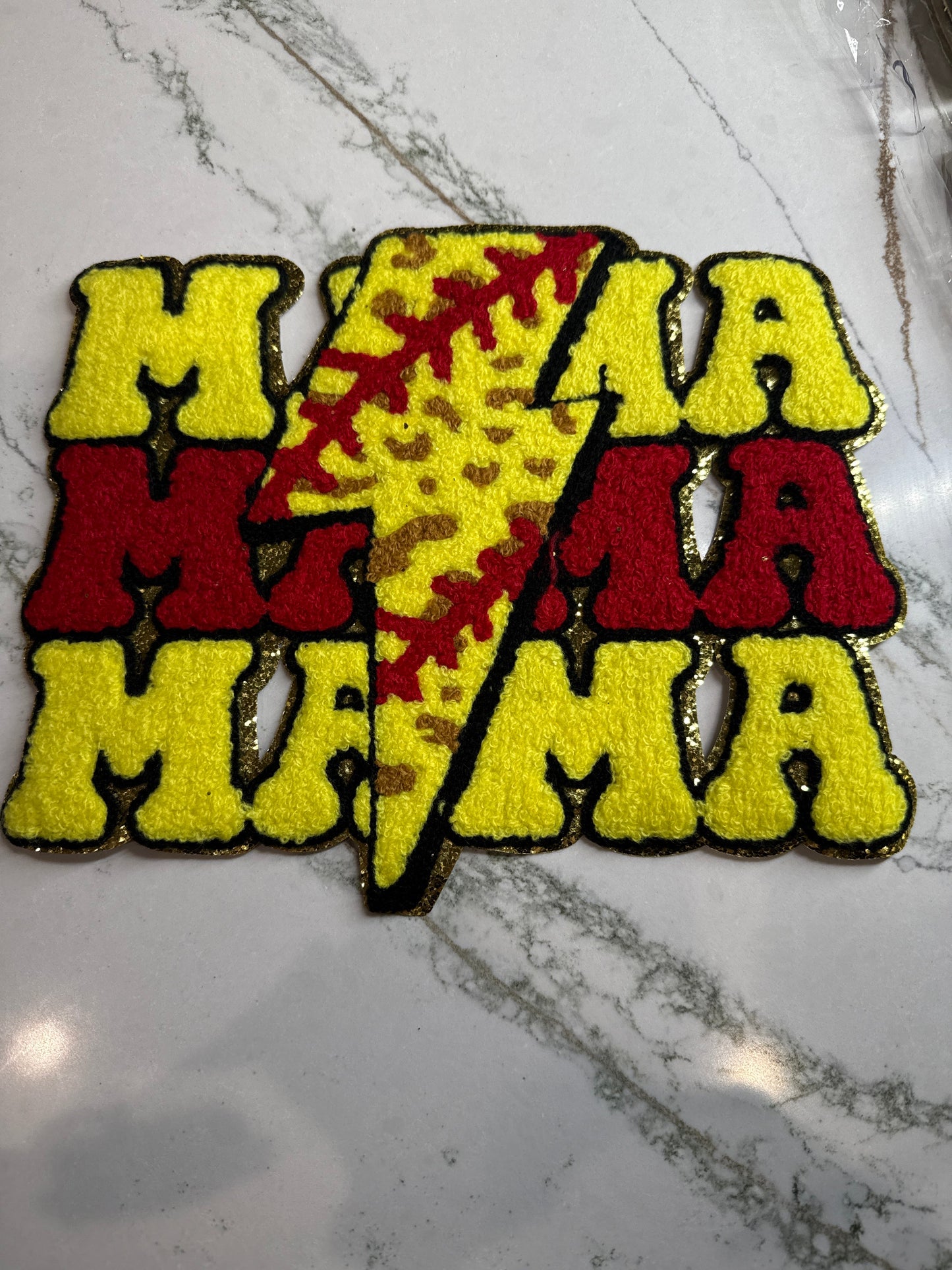 Softball Mama Chenille Patch Large