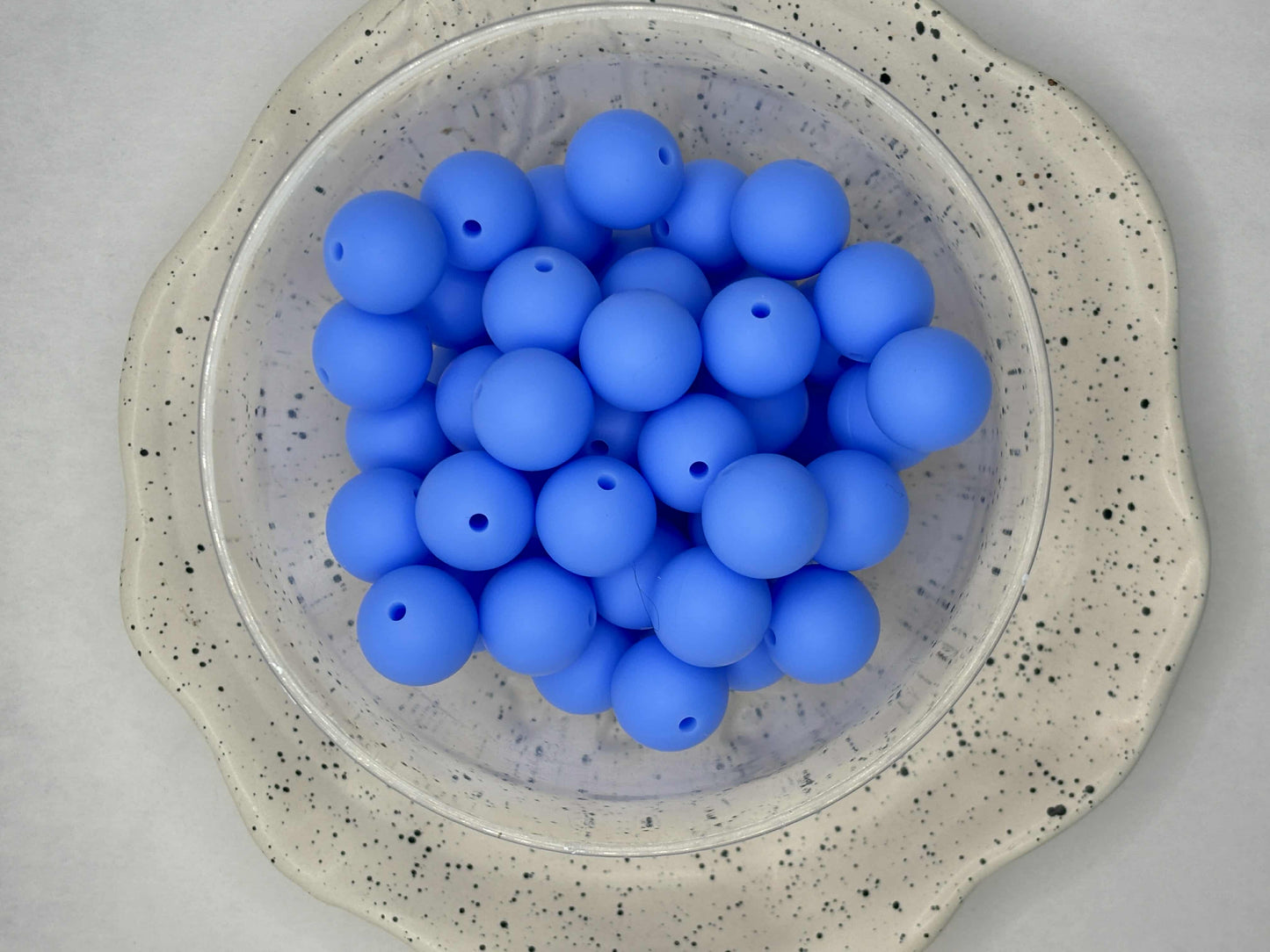 15mm Solid China Blue Silicone Bead Z15 - 10 count