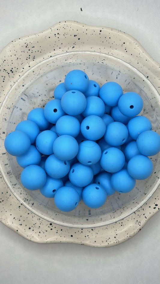 PACK of 15 - 15mm Solid Cornfield Silicone Bead Z14