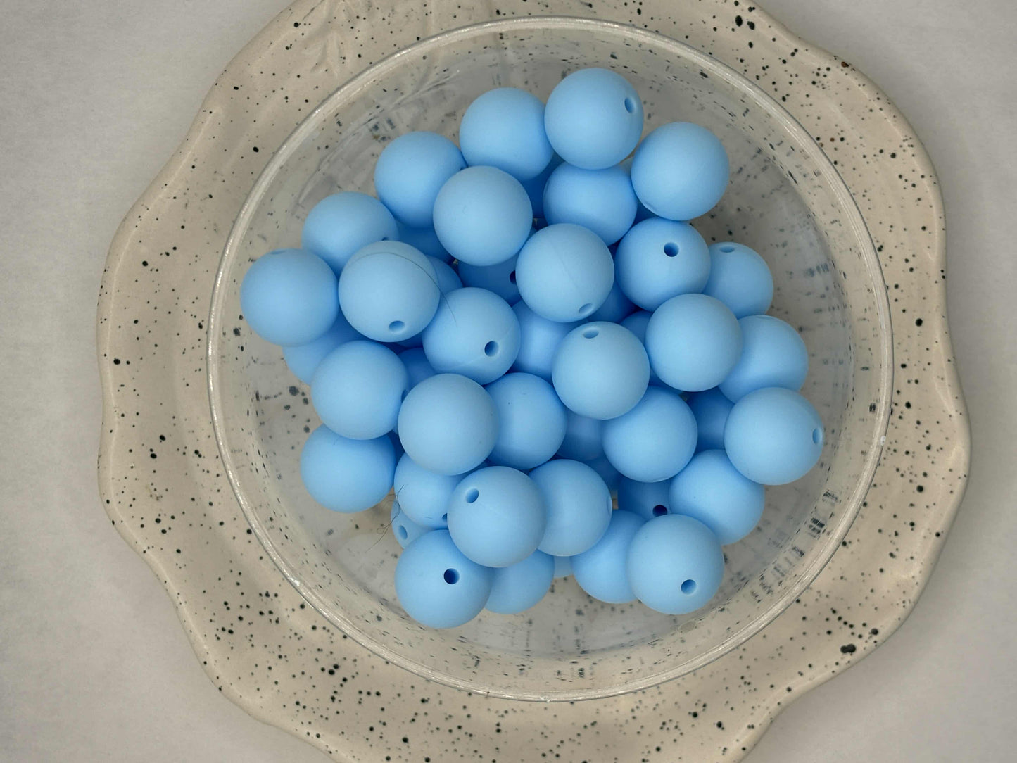 15mm Solid Baby Blue Silicone Bead Z16 - 10 count