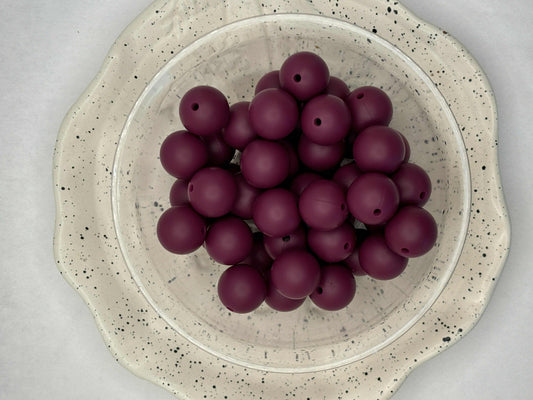 15mm Solid Red Wine Silicone Bead Z24