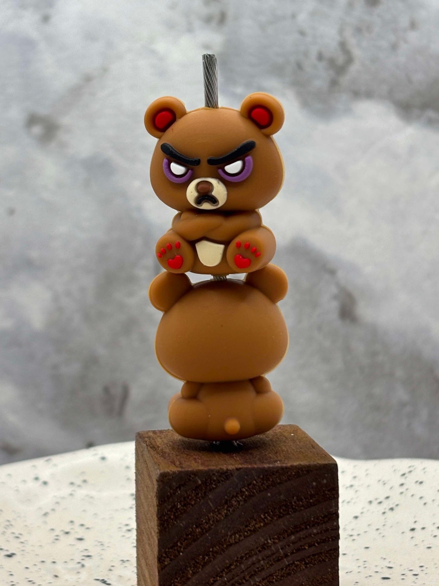 0090 - Animal - Angry Bear 3D Silicone Focal