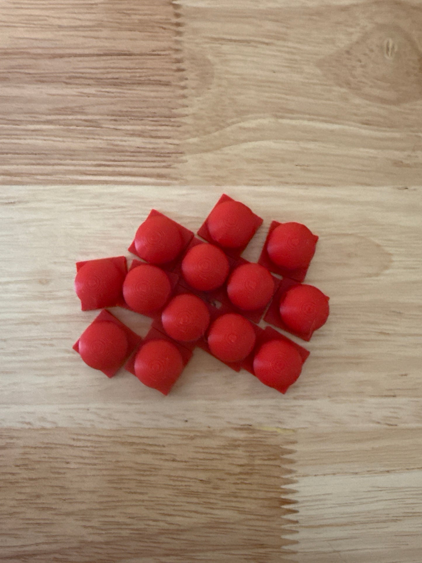 Bead with Flat-Back Attachment for Acrylic Flatbacks Red 3D Printed - 16mm - 10 pack