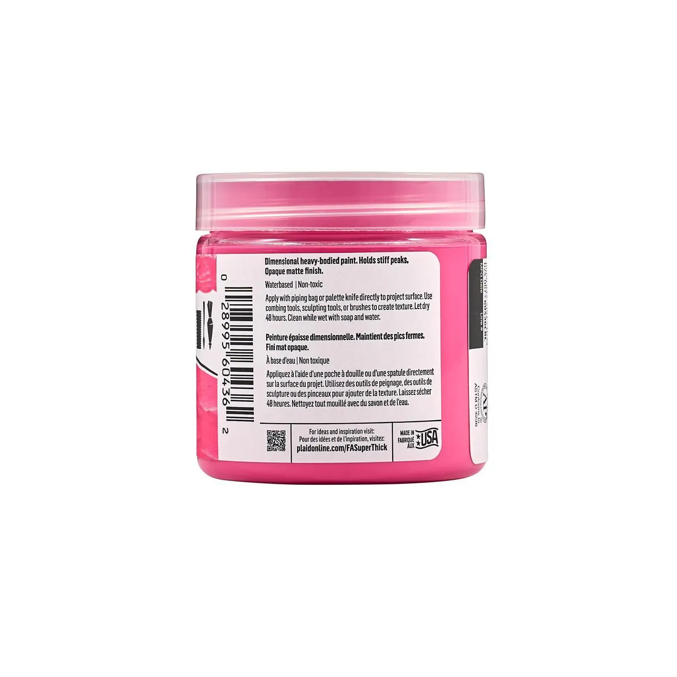 FolkArt Super Thick Acrylic Paint - Medium Pink (4 oz Bottle)