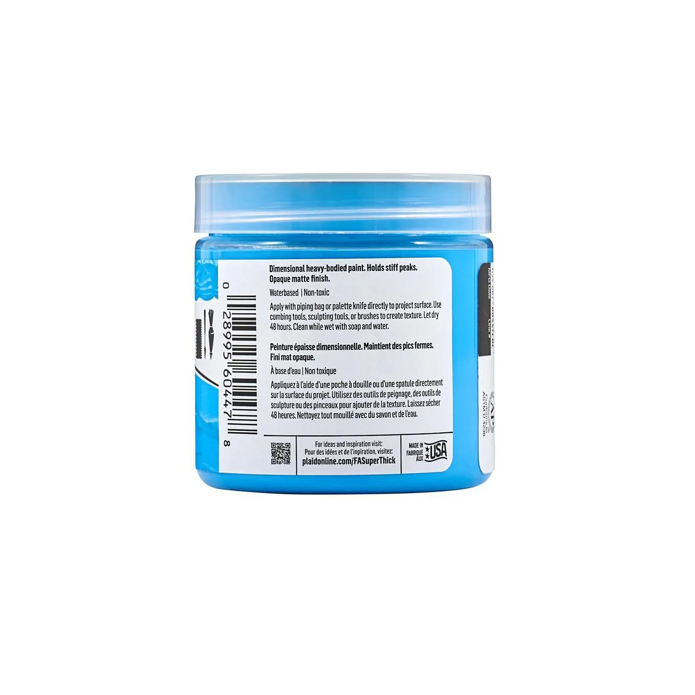 FolkArt Super Thick Acrylic Paint - Medium Blue (4 oz Bottle)