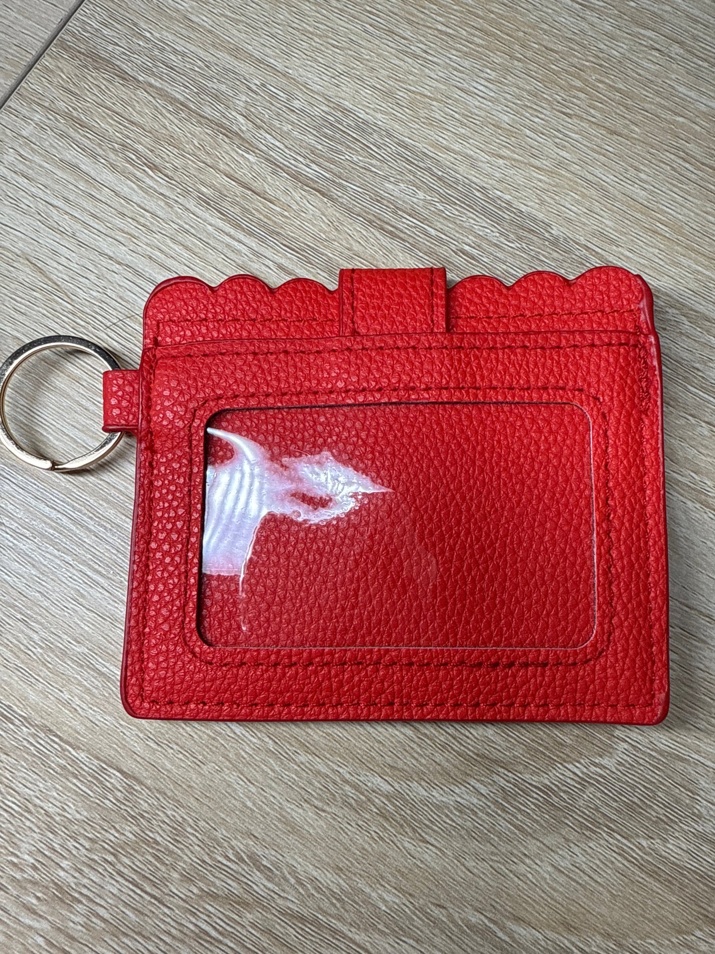 Mini Card Wallet Red w/Gold Hardware