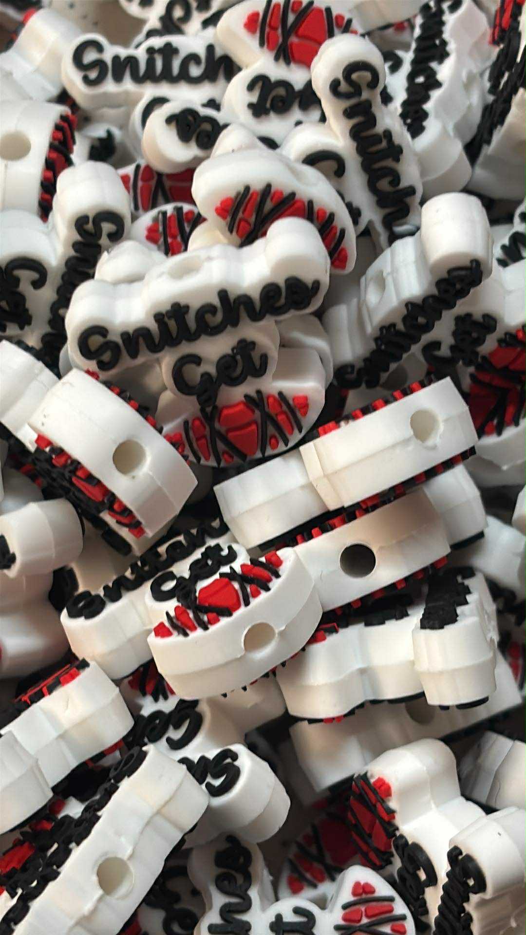 Saying - Snitches get Stitches Silicone Focal Exclusive 9008 - 5 Count
