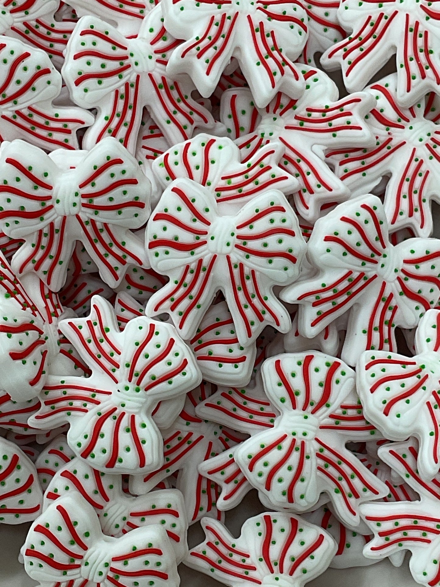 Christmas Cake Coquette Bow Silicone Focal