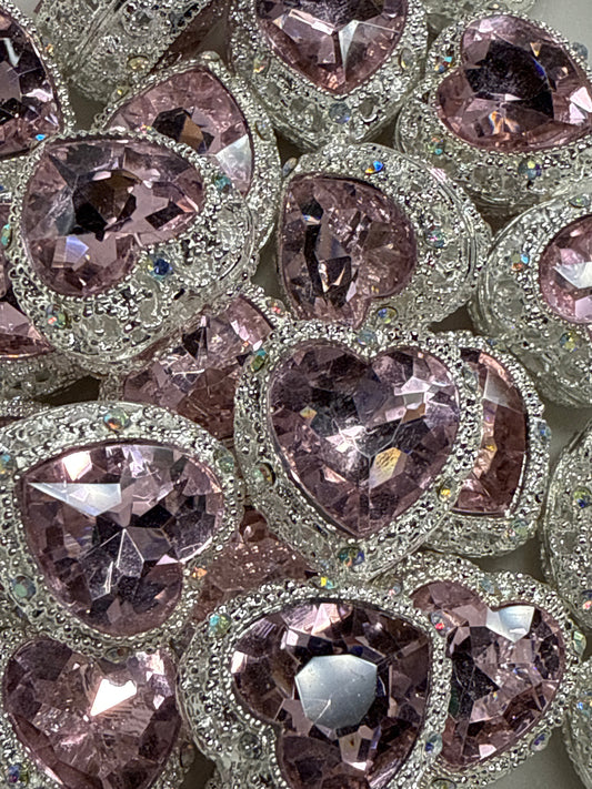 Rhinestone Heart Bead