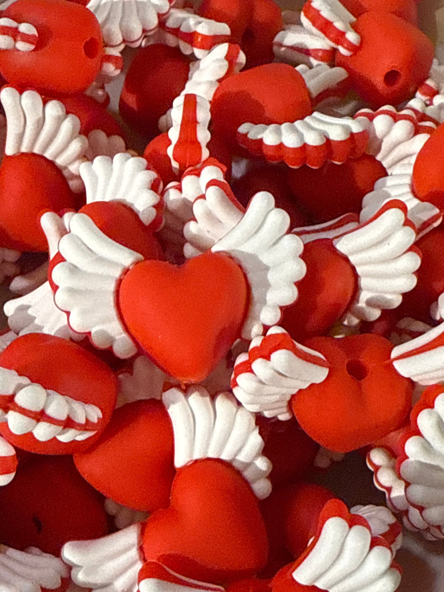 Wing Heart 3D Red Silicone Focal