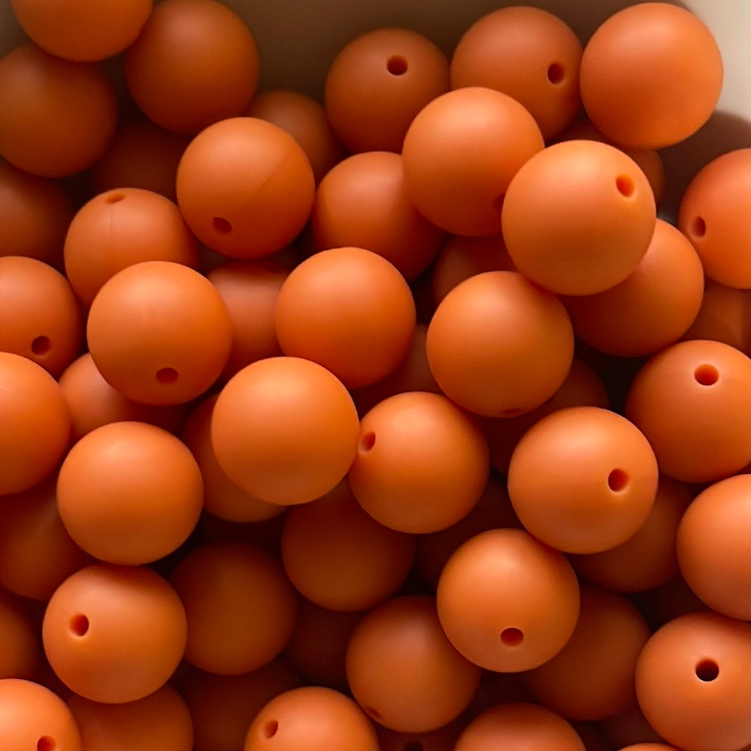Silicone Bead Burnt Orange S19 A05-56 - 15mm - 10 pack