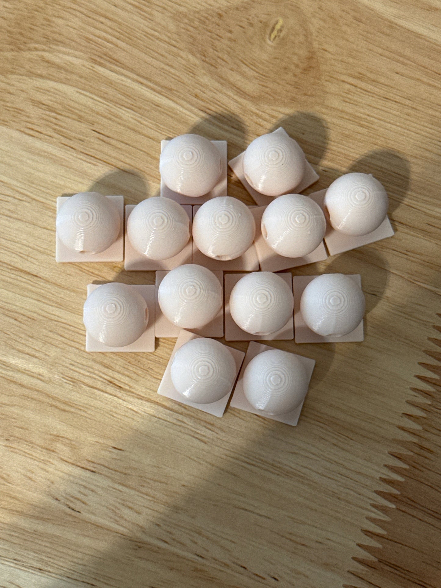 Bead with Flat-Back Attachment for Acrylic Flatbacks Nude 3D Printed - 16mm - 10 pack