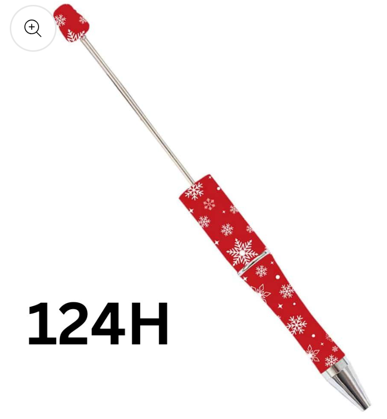 Christmas Printed Beadable Plastic Pens