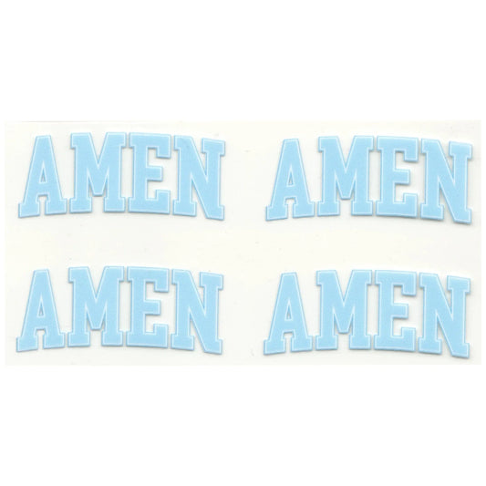 Master Maker Crafts - UV DTF Decal - Amen Blue 4 Set 2" (Keychain NOT Inclued)