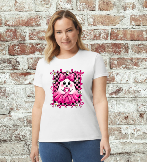Awareness Breast Cancer Tee Ghost