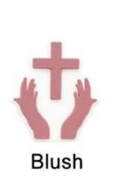 Faith - Cross in Hands Blush Silicone Focal 6501 - 5 Count