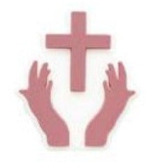 Faith - Cross in Hands Blush Silicone Focal 0459
