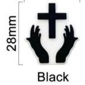 Faith - Cross in Hands Black Silicone Focal 0458