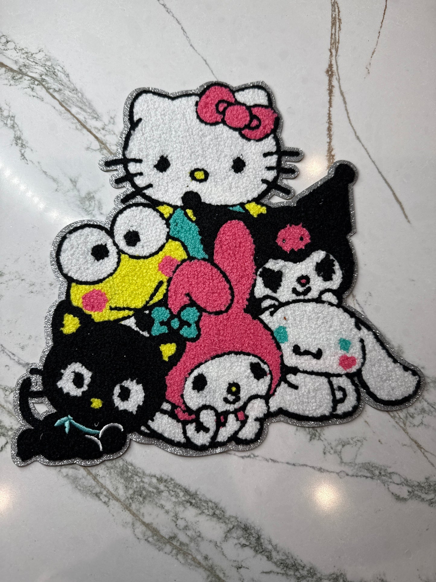 RDHelloKitty & Friends Coquette Bow Chenille Iron On Patch Large