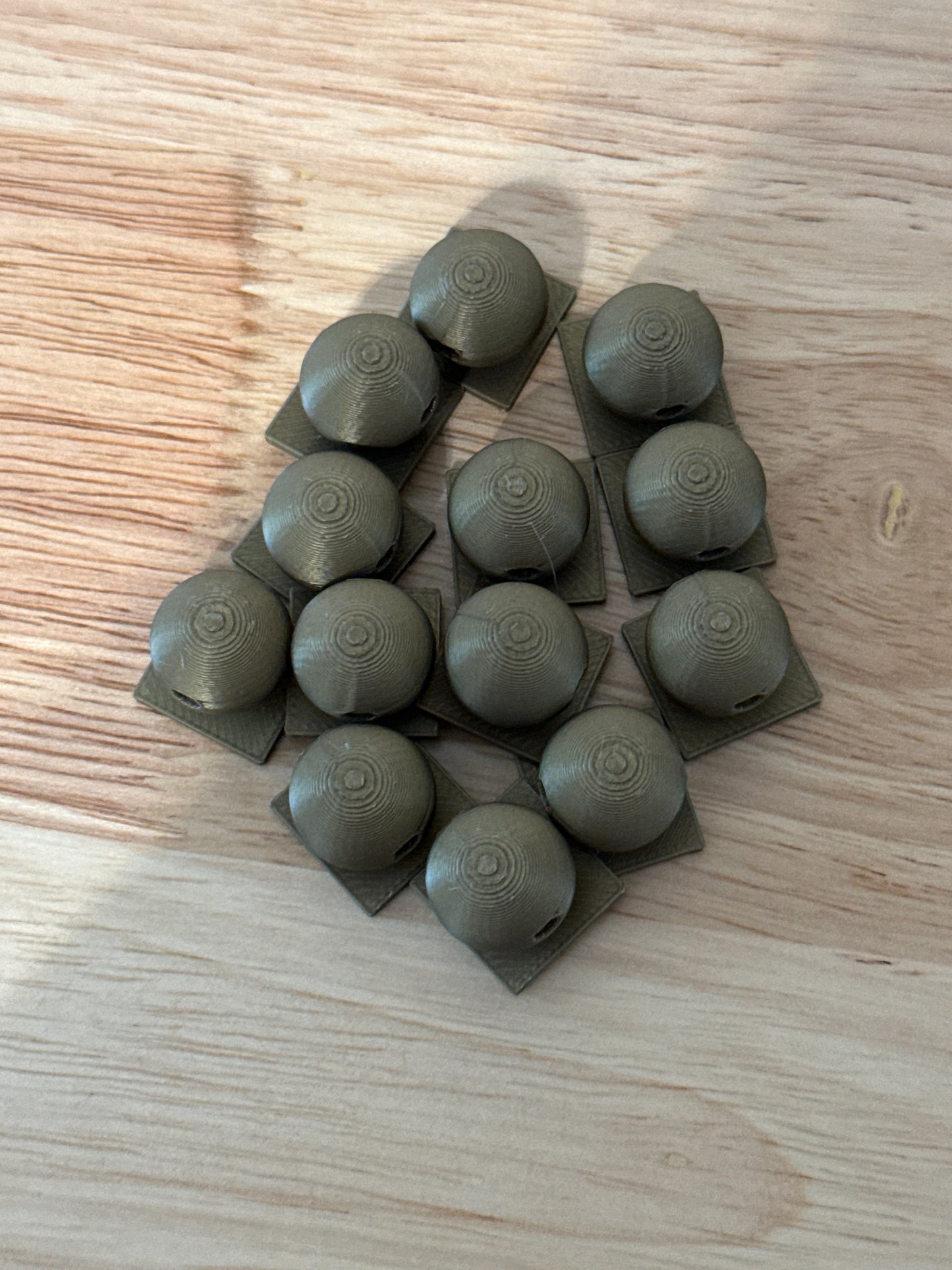 Bead with Flat-Back Attachment for Acrylic Flatbacks Bronze 3D Printed - 16mm - 10 pack