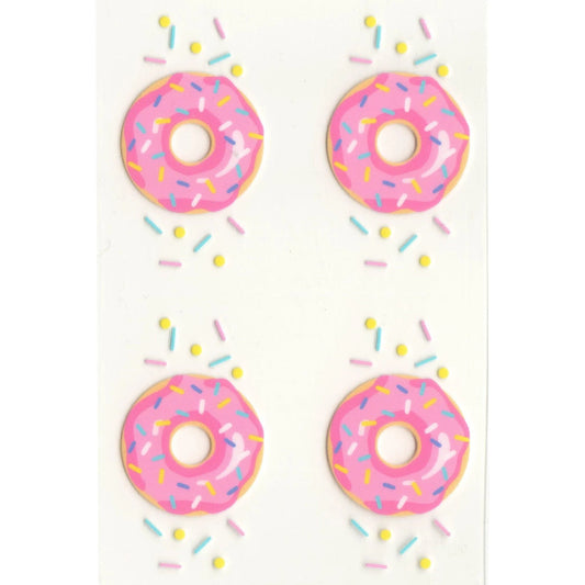 Master Maker Crafts - UV DTF Decal - Sprinkled Donut 4 Set 2" (Keychain NOT Inclued)