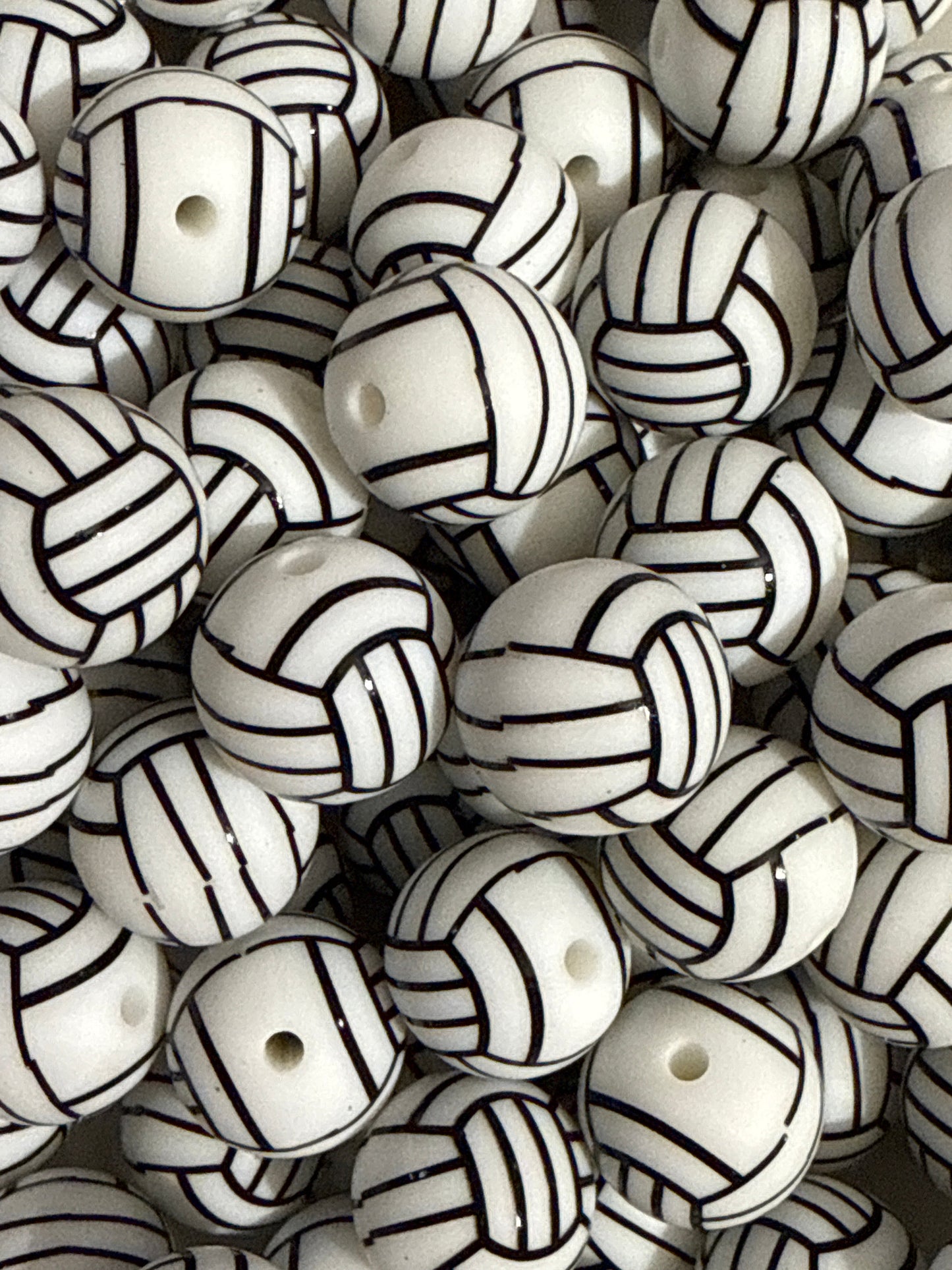 Silicone Round Bead Volleyball - 15mm - 10 pack
