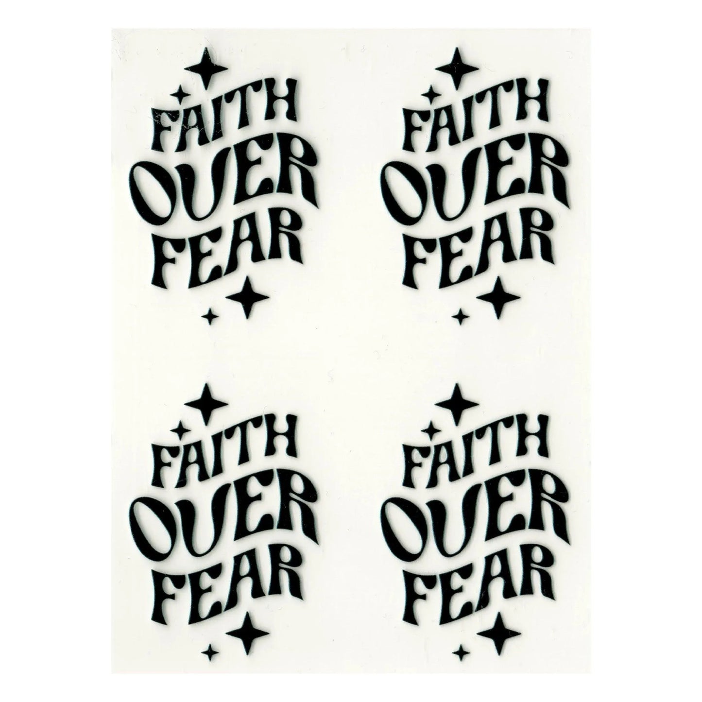Master Maker Crafts - UV DTF Decal - Faith Over Fear 4 Set 2" (Keychain NOT Inclued)