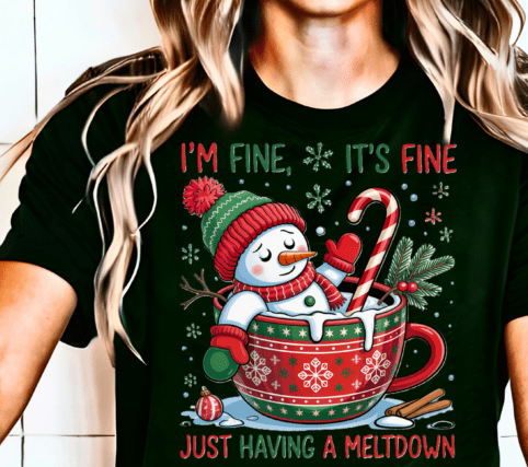 Funny Cute Snowman Tee Gildan White G500L Women's T-Shirt