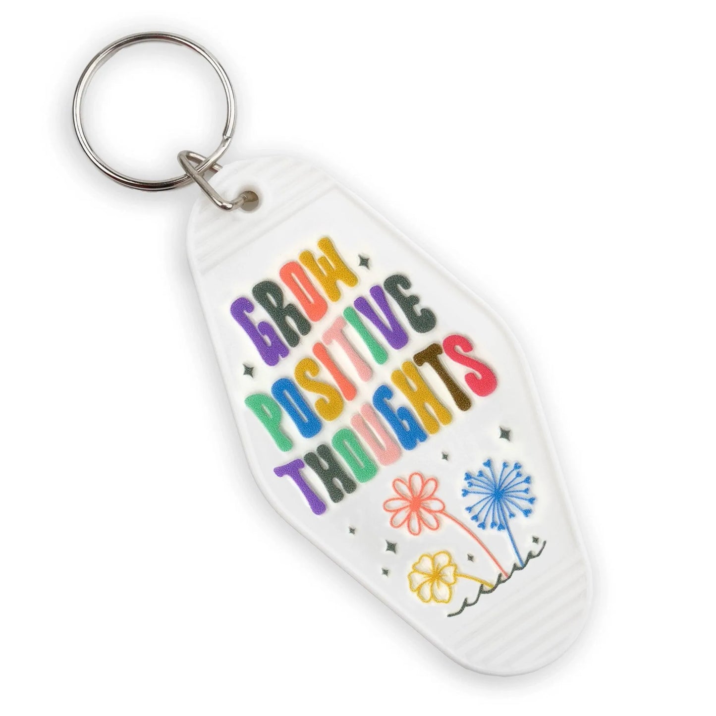 Master Maker Crafts - UV DTF Decal - Grow Positive Thoughts 4 Set 2" (Keychain NOT Inclued)