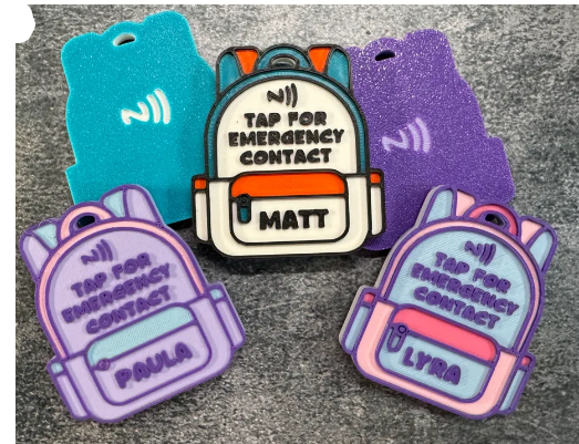 ICE In Case Of Emergency 3D NFC Tag Keychain