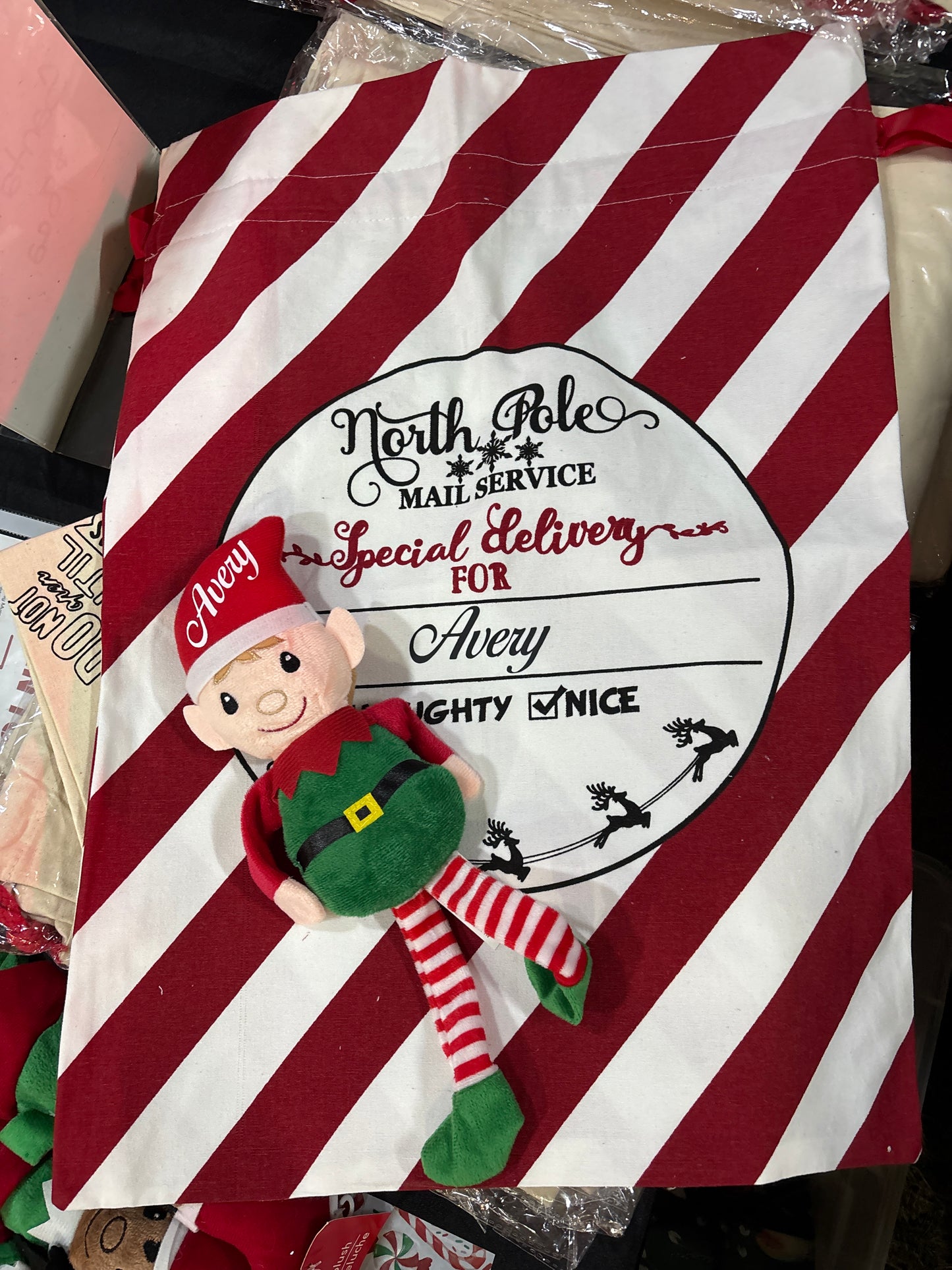 TaTN Christmas Plush - Personalize Elf 14.5x4 inches