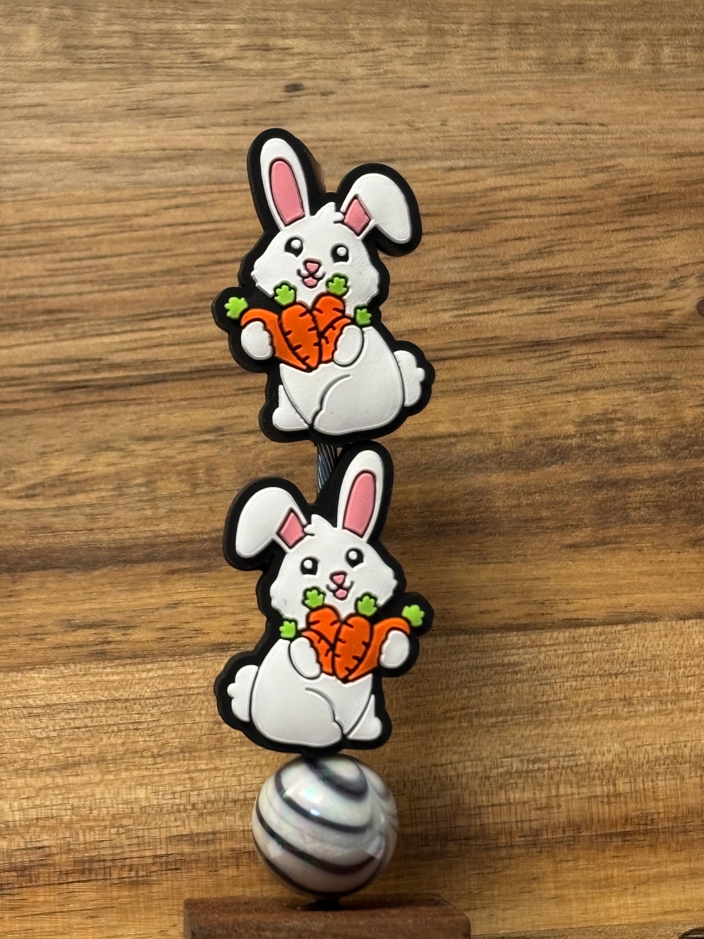 Easter - Bunny with Carrots Silicone Focal - 5 Count