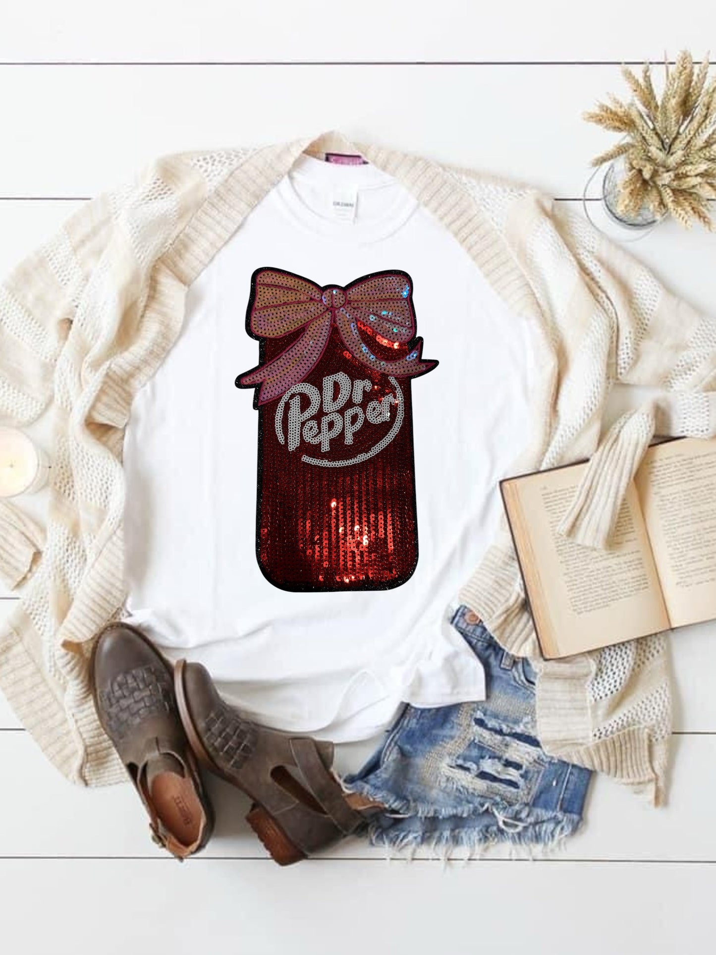 RDDrPepper Coquette Bow Sequin Patch Large