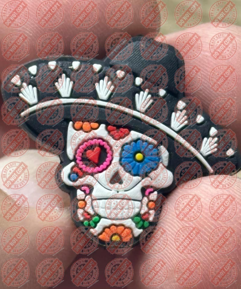 Halloween - Day of the Dead PVC Focal - Bead Sister Exclusive - 5 Count