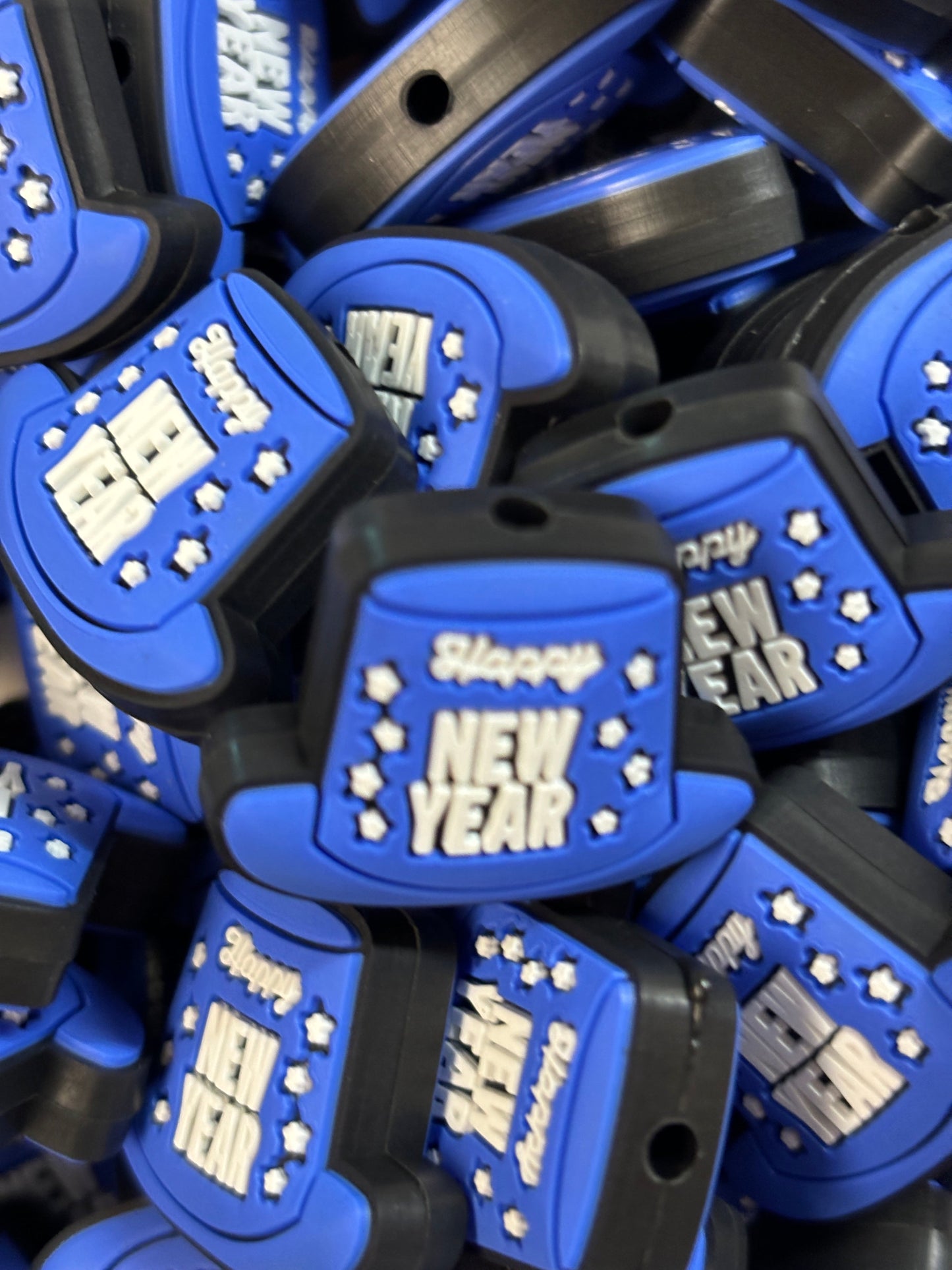 Happy New Year Blue Hat PVC Focal 7003