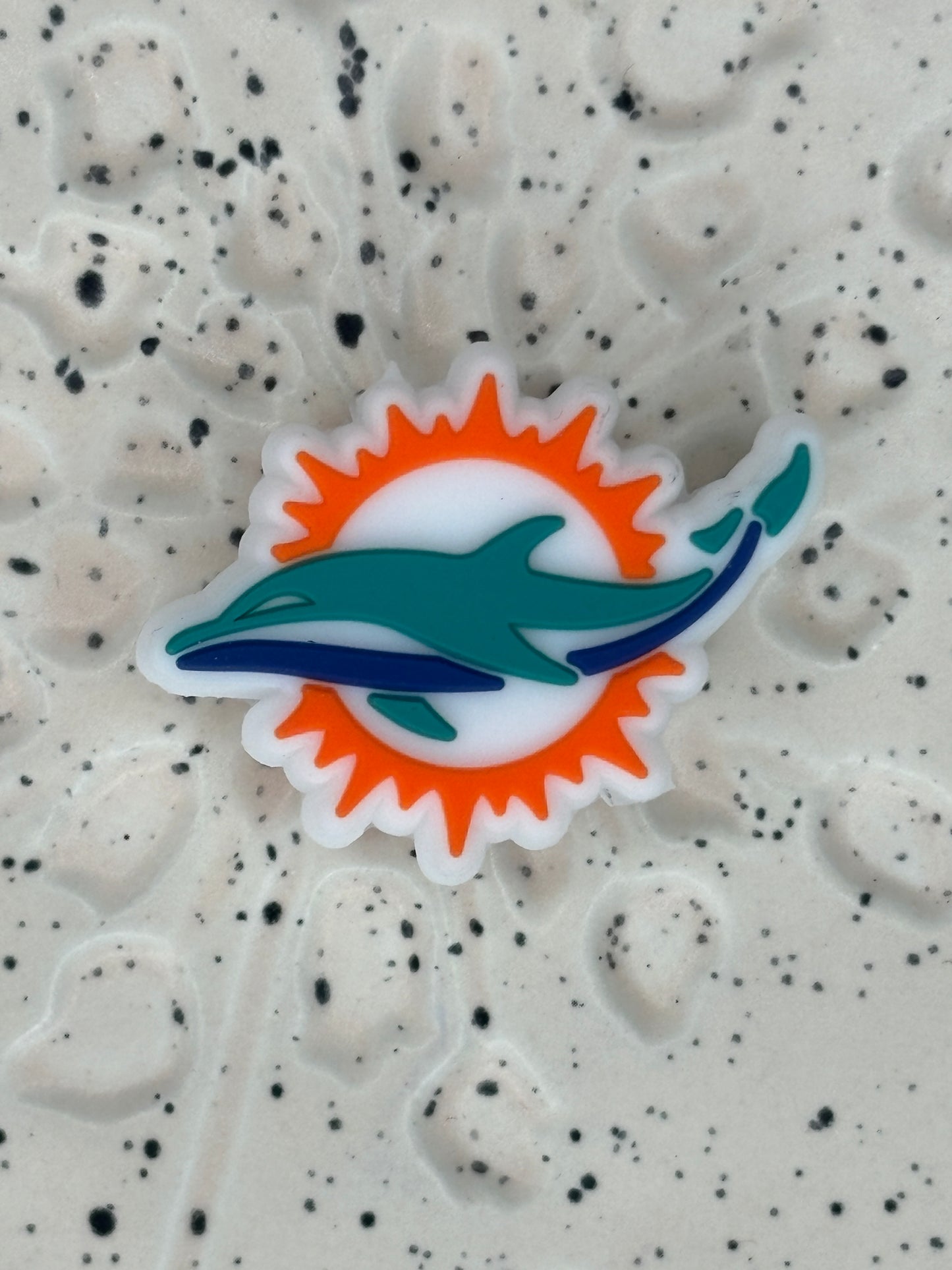 NFL - Miami Dolphins SIlicone Focal - Bead Sister Collab - 5 Count