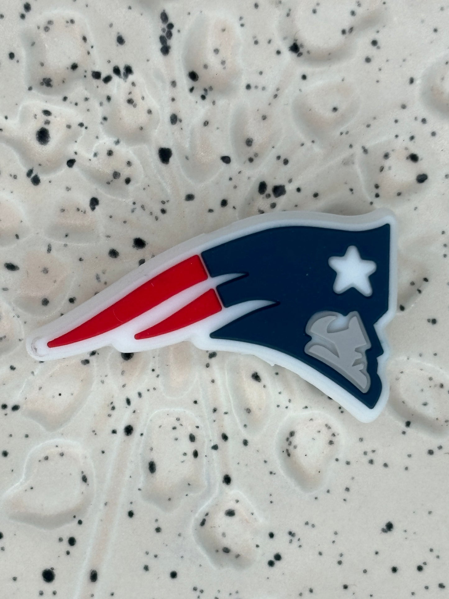 NFL - New England Patriots Silicone Focal - Bead Sister Collab - 5 Count