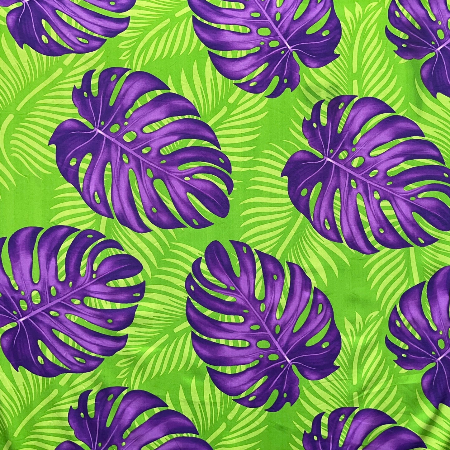 Monstera Dypsis Lutescens Leaves Peachskin Fabric | Islands Fabric