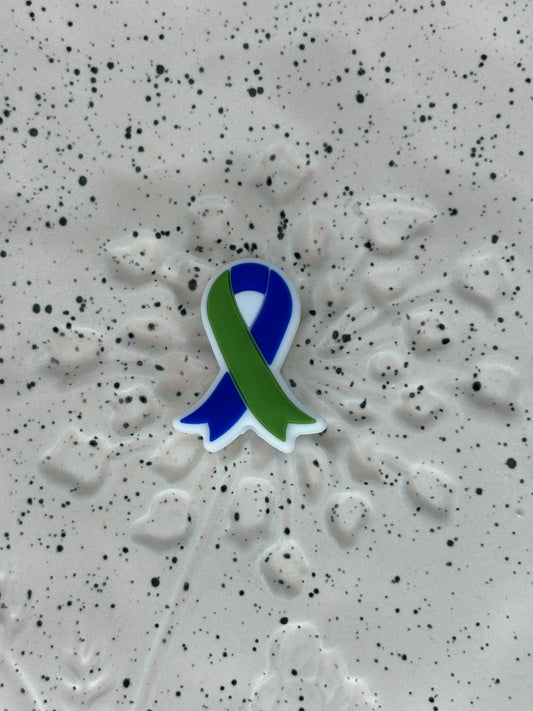 Awareness Ribbon Dou Color Silicone Focal