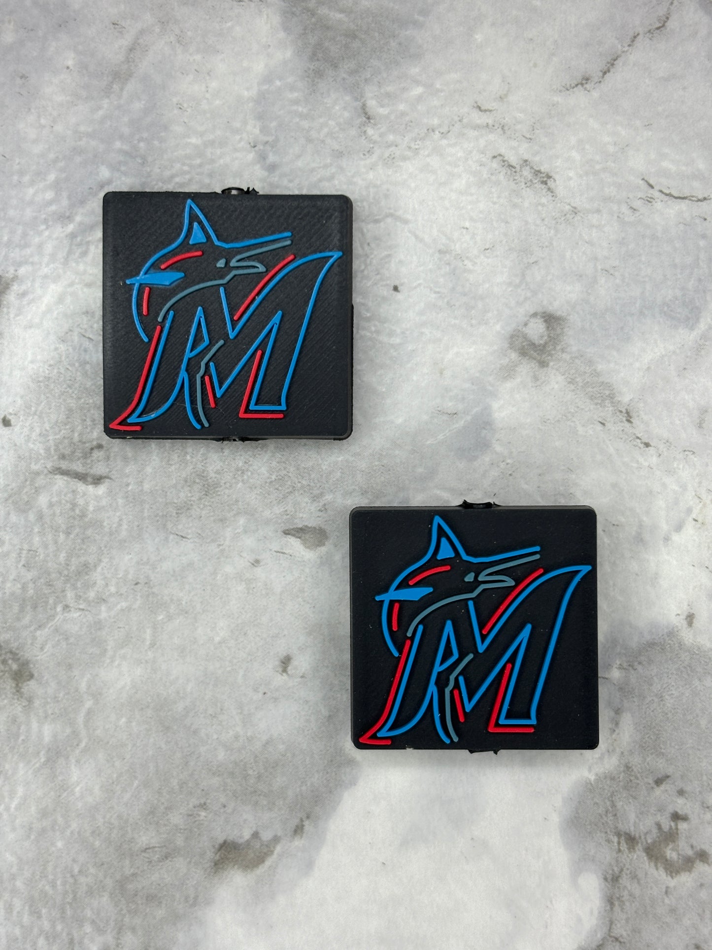 Baseball - Miami Marlins PVC Focal - Bead Sister Collab - 5 Count